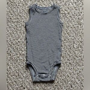 Carter’s black and white striped onesie 9m